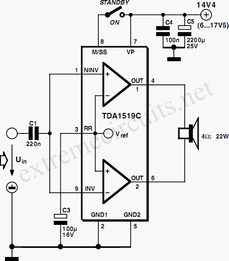Tda1519a схема усилителя