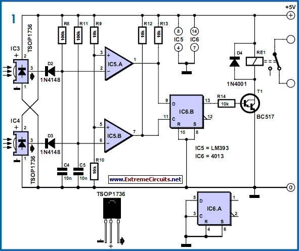 Direction Sensitive Light Barrier Circuit Diagram