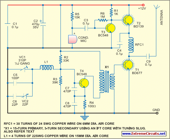 Simple Short-Wave Transmitter Circuit Diagram