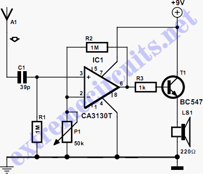 Wire Tracer (Receiver) Circuit Diagram